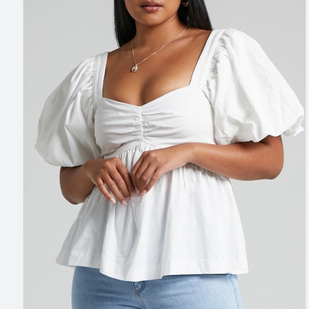 Old Navy White Puff Sleeve Blouse